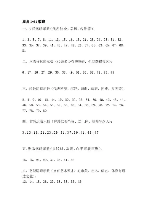 周易1-81数理[集成]