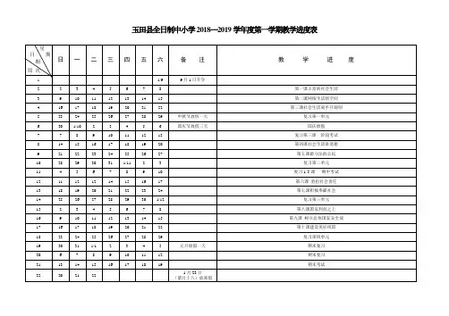 2018-2019第一学期八年级思品教学进度表[1]