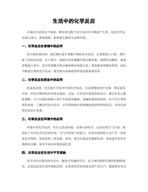 生活中的化学反应