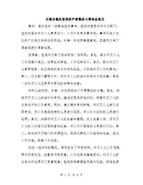 以案为镜反思剖析严肃整改心得体会范文(二篇)