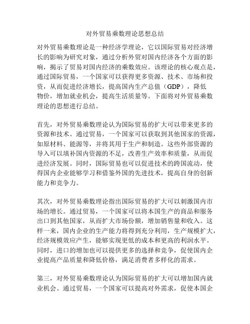 对外贸易乘数理论思想总结