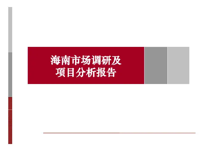 海南市场调研及项目分析报告