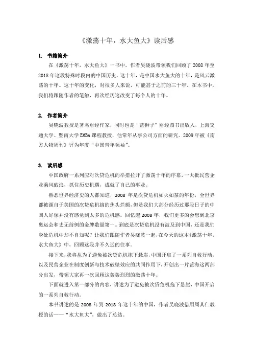 《激荡十年,水大鱼大》书评【精选】