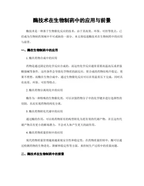 酶技术在生物制药中的应用与前景