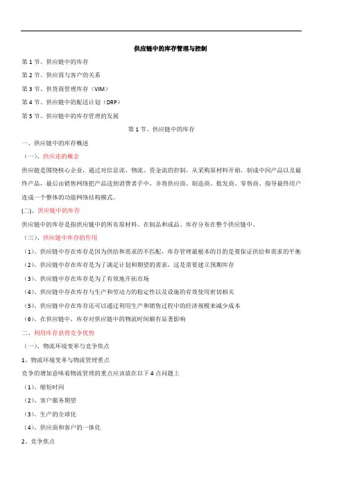 供应链中的库存管理与控制
