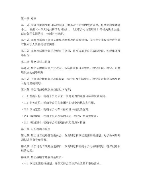 集团对子公司战略管理制度