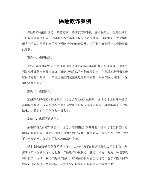 保险欺诈案例