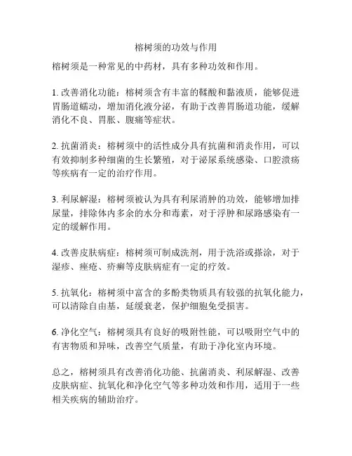 榕树须的功效与作用