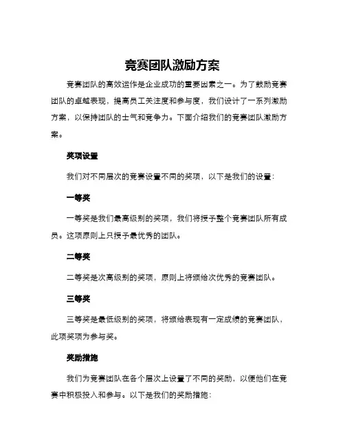 竞赛团队激励方案