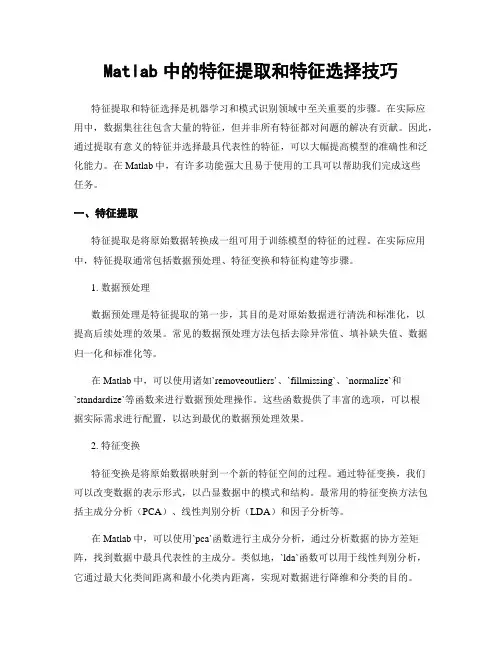 Matlab中的特征提取和特征选择技巧