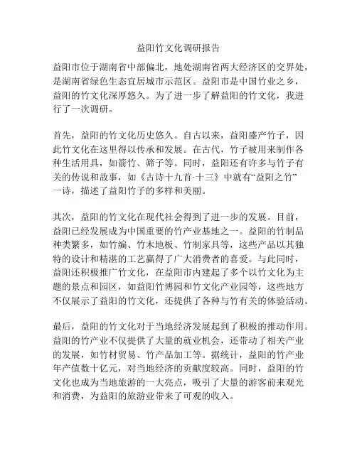 益阳竹文化调研报告