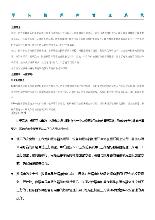 军队枪弹库管理系统