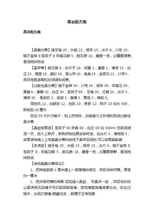鼻炎配方集