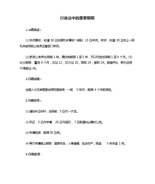 行政法中的重要期限