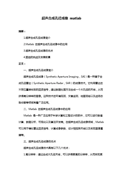 超声合成孔径成像 matlab