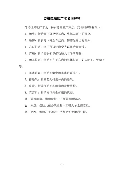 苏格拉底助产术名词解释