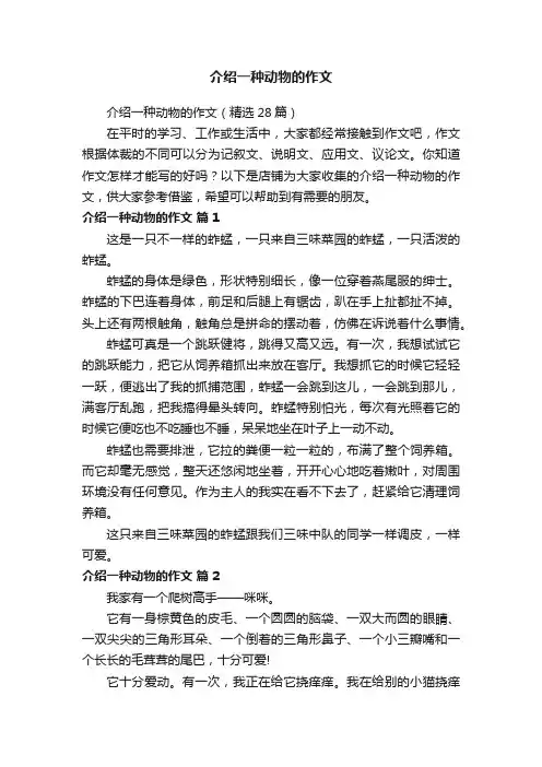 介绍一种动物的作文
