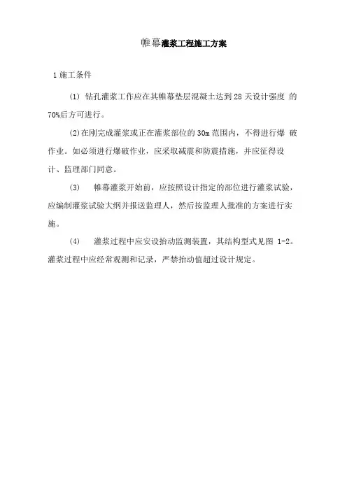 帷幕灌浆工程施工方案