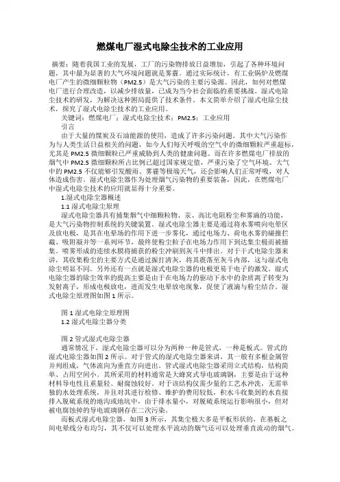 燃煤电厂湿式电除尘技术的工业应用