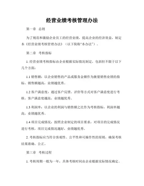 经营业绩考核管理办法
