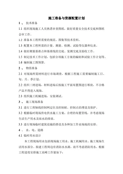 施工准备与资源配置计划