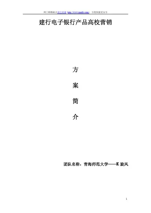 建行电子银行产品高校营销