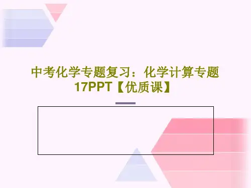 中考化学专题复习：化学计算专题 17PPT【优质课】共20页