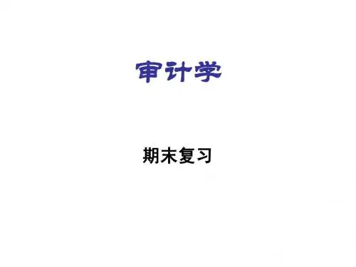 审计学期末复习