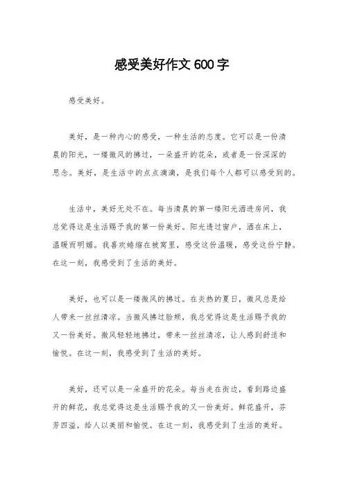 感受美好作文600字