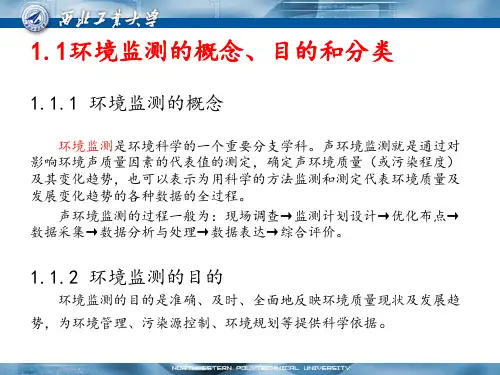 环境监测的概念、目的和分类