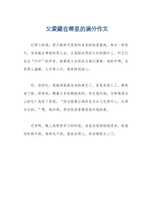 父爱藏在哪里的满分作文