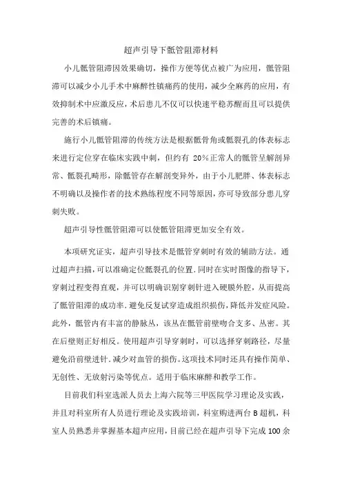 超声引导骶管阻滞