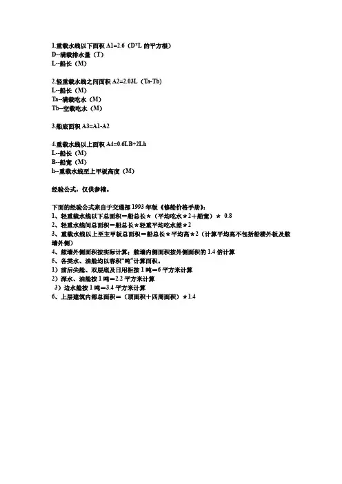 新造船油漆估算公式