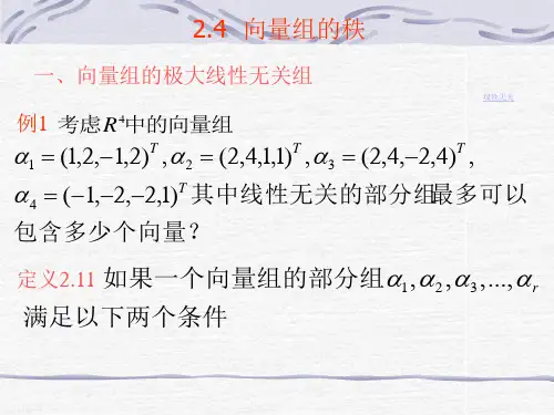 向量组的极大线性无关组