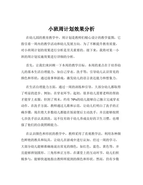 小班周计划效果分析