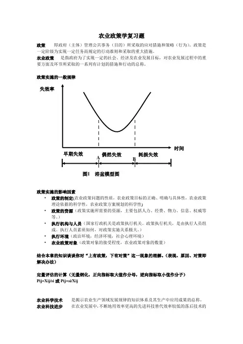 农业政策学复习题