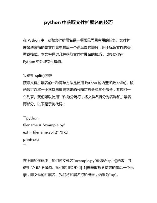 python中获取文件扩展名的技巧