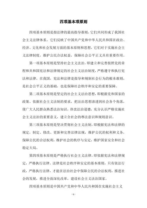 四项基本项原则