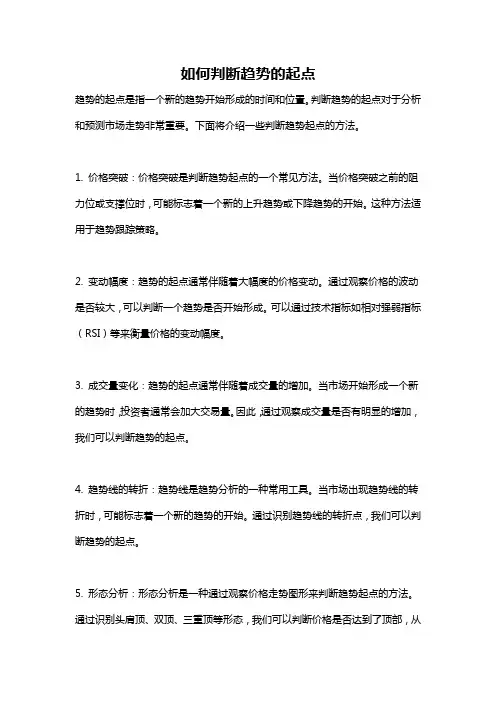 如何判断趋势的起点