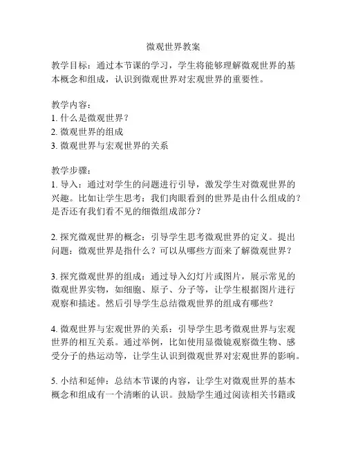 微观世界教案