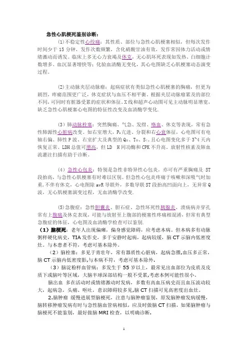 心内科鉴别诊断