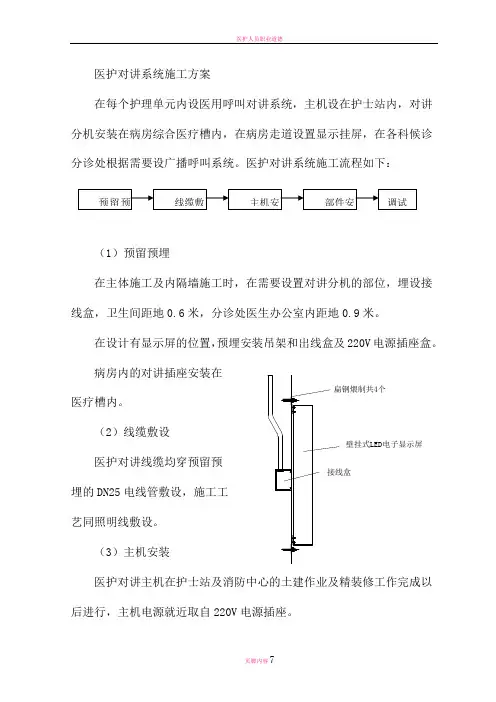 医护对讲系统施工方案