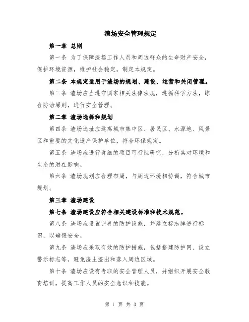 渣场安全管理规定