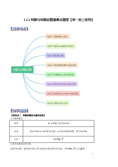 2.2.1对数与对数运算重难点题型(举一反三)(解析版)