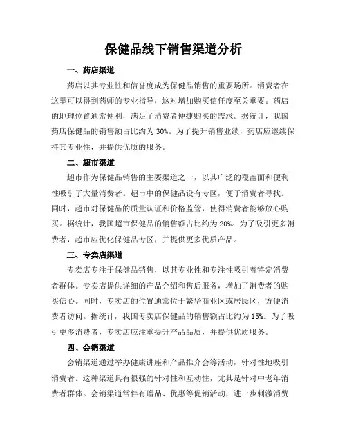 保健品线下销售渠道分析