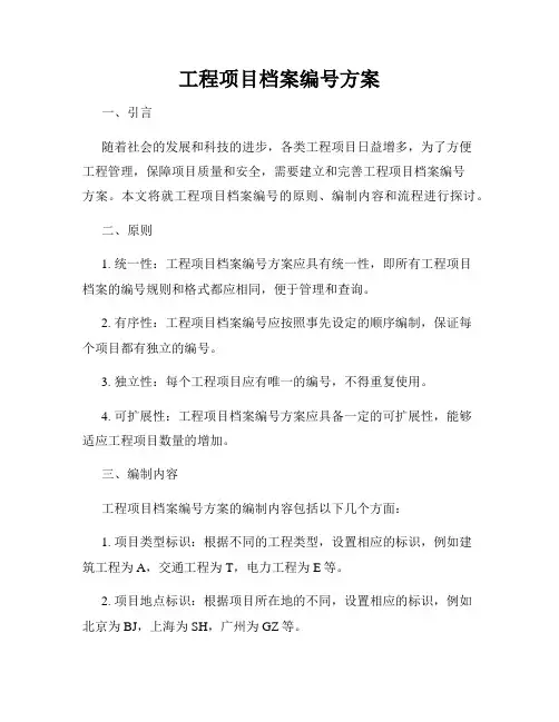 工程项目档案编号方案