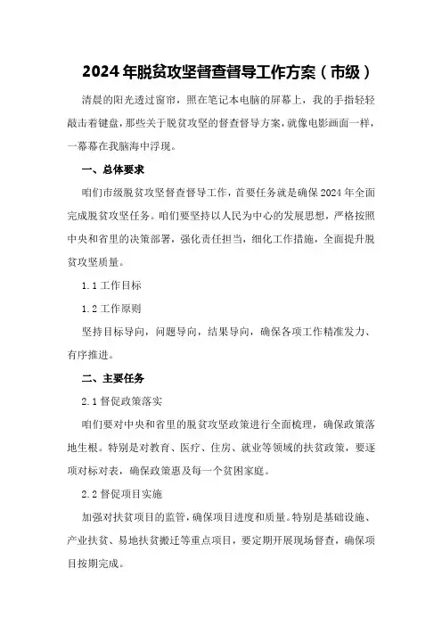 2024年脱贫攻坚督查督导工作方案
