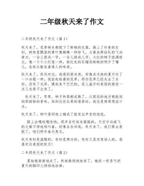 二年级秋天来了作文