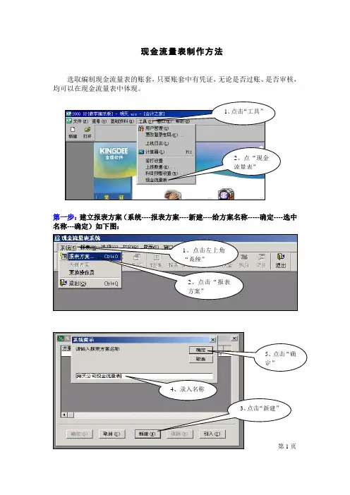 金蝶软件现金流量表制作方法