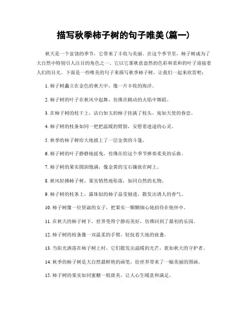 描写秋季柿子树的句子唯美(精选2篇)